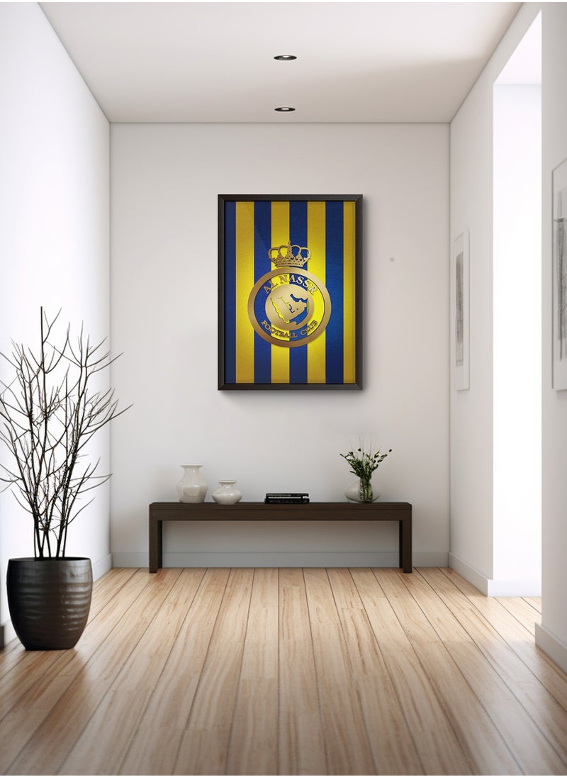 Framed and Printed Al Nassr Football Club Football Themed Artwork – Wall Mount Friendly, Includes Hooks and Screws- 60 * 40 cm