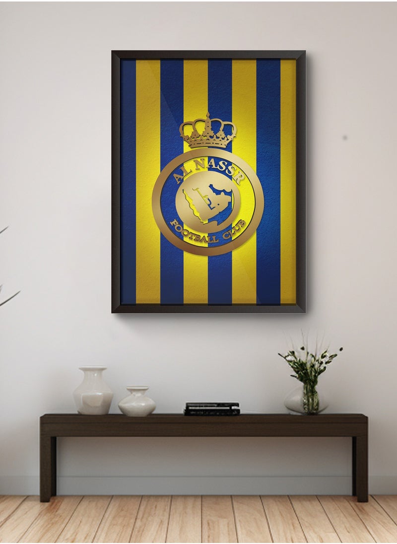 Framed and Printed Al Nassr Football Club Football Themed Artwork – Wall Mount Friendly, Includes Hooks and Screws- 60 * 40 cm