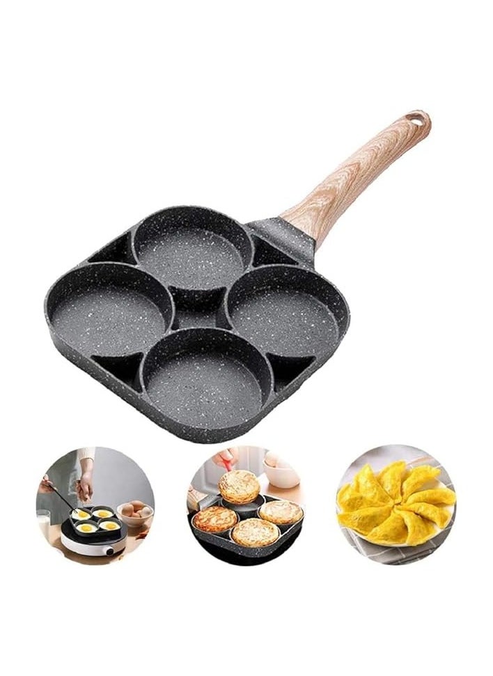 Non-Stick Frying Pan - 4 Hole Pancake & Fried Egg Burger Pan | Premium Quality Cookware for Versatile Cooking | Durable and Easy-to-Clean Kitchen Essential