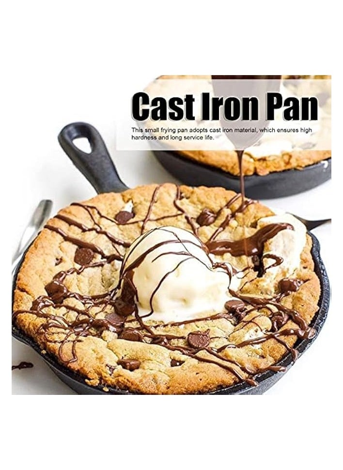 Frying Pan Skillet, Seasoned Cast iron Skillet, Even Heating Nonstick Frying Pan Cast Iron Pie Pans with Anti Scald Handle, Baking Pan for Grill, Oven, Induction Cooker, 4 Sizes(10cm)