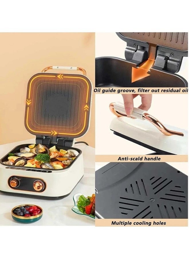 10 in 1 Electric Grill with Cooking Pot, Multifunction Cooker, Fryer, Steamboat & Grill, 2.5 Liter Capacity, 1800 W