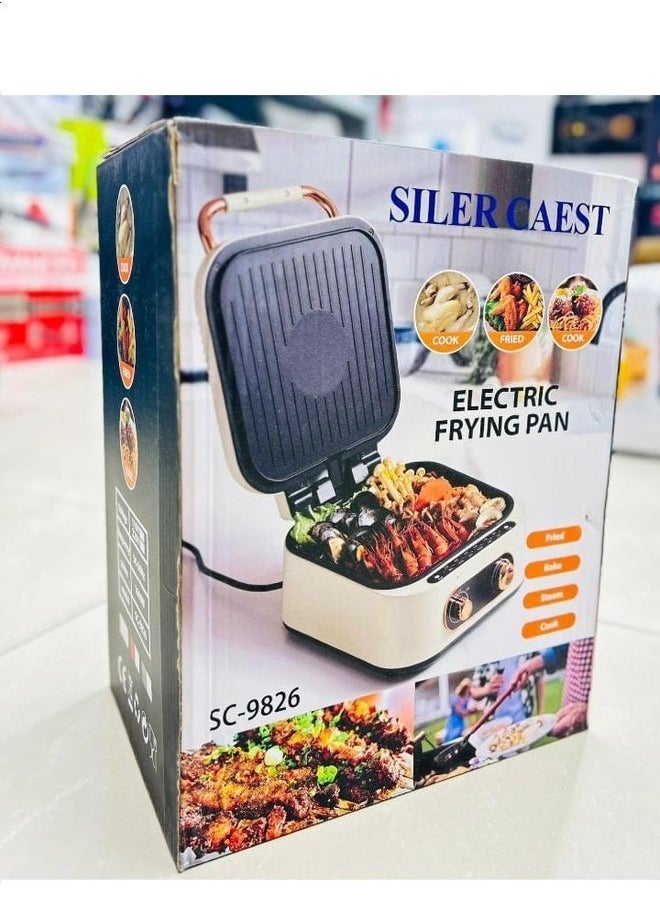 10 in 1 Electric Grill with Cooking Pot, Multifunction Cooker, Fryer, Steamboat & Grill, 2.5 Liter Capacity, 1800 W