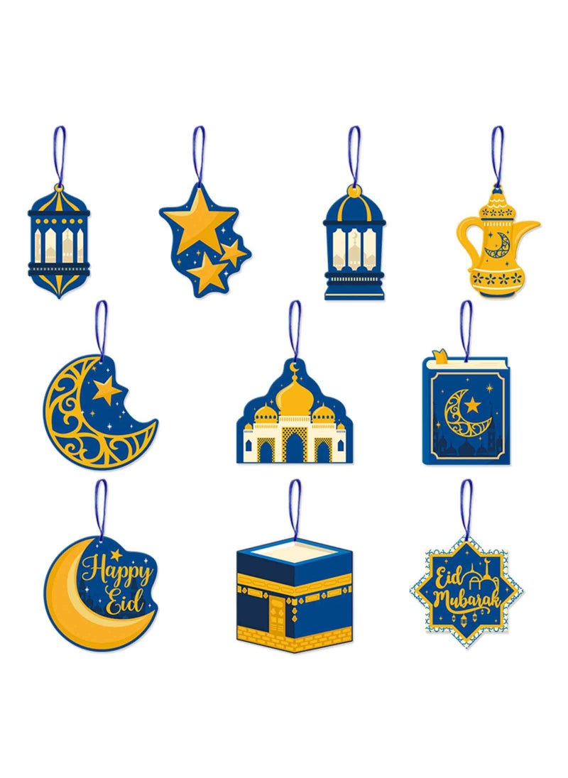 20 Pcs Eid Mubarak Hanging Decorations Eid Pendant Ornaments Ramadan Kareem Mosque Sign Crafts Eid Hanging Plaques Ramadan Mubarak Wall Ornaments For Eid Al-Fitr Party Supplies