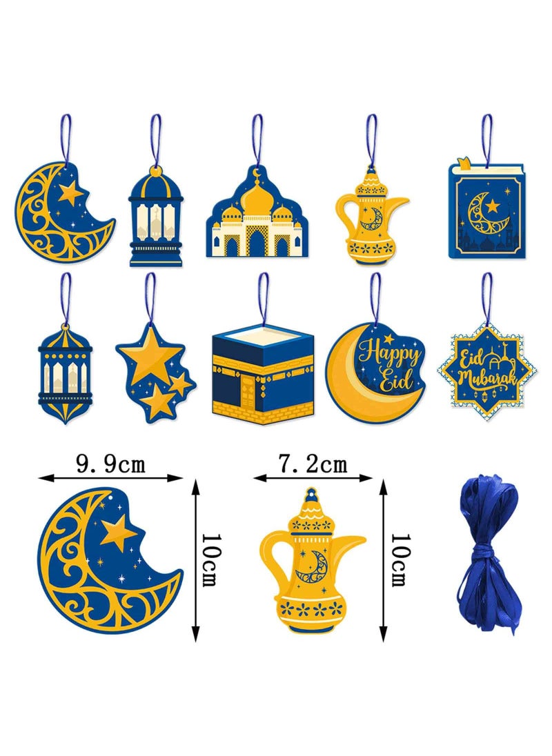 20 Pcs Eid Mubarak Hanging Decorations Eid Pendant Ornaments Ramadan Kareem Mosque Sign Crafts Eid Hanging Plaques Ramadan Mubarak Wall Ornaments For Eid Al-Fitr Party Supplies