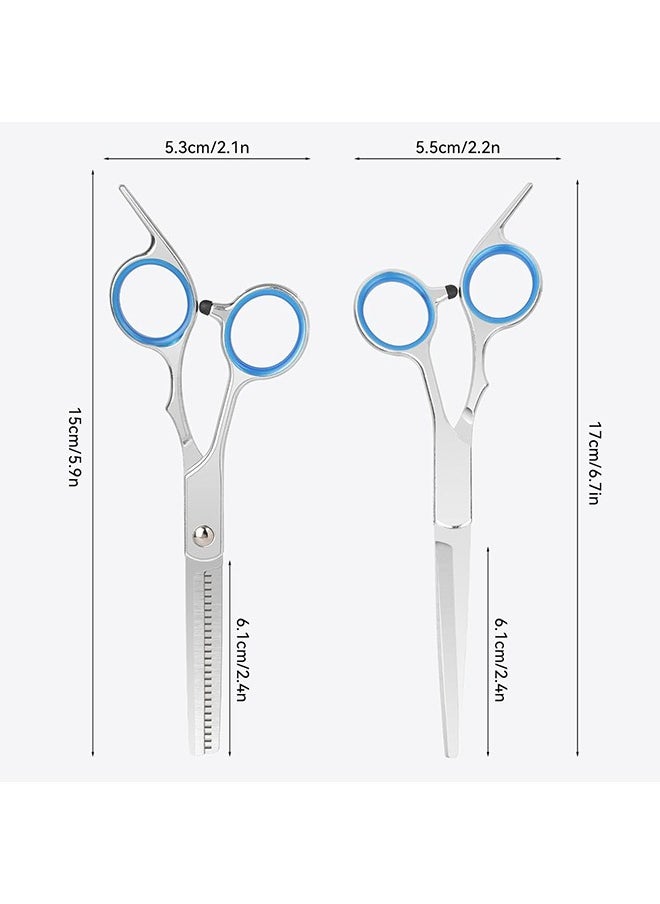 2 pcs Haircut Scissors, Professional Hair Thinning Scissor Hairdressing Scissors Hair Cutting Kit Home Hairdressing Salon Hairdresser
