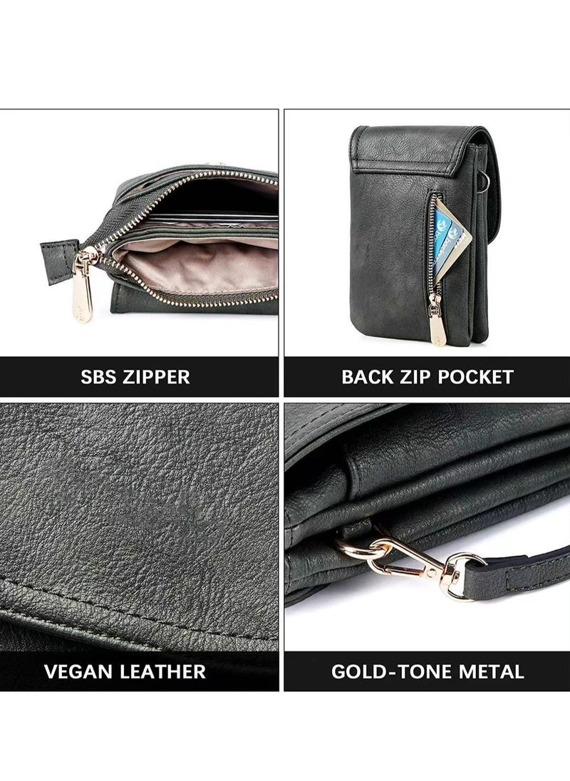 Skycare Small Crossbody Bags for Women Leather Cell Phone Purse Bag Wallet with Adjustable Strap