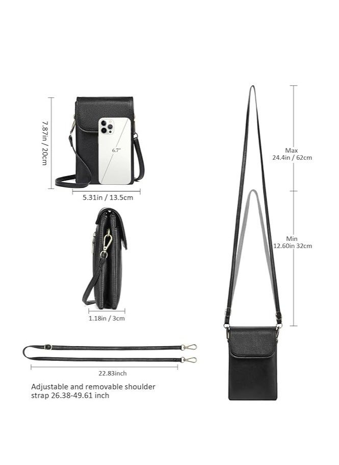 Skycare Small Crossbody Bags for Women Leather Cell Phone Purse Bag Wallet with Adjustable Strap