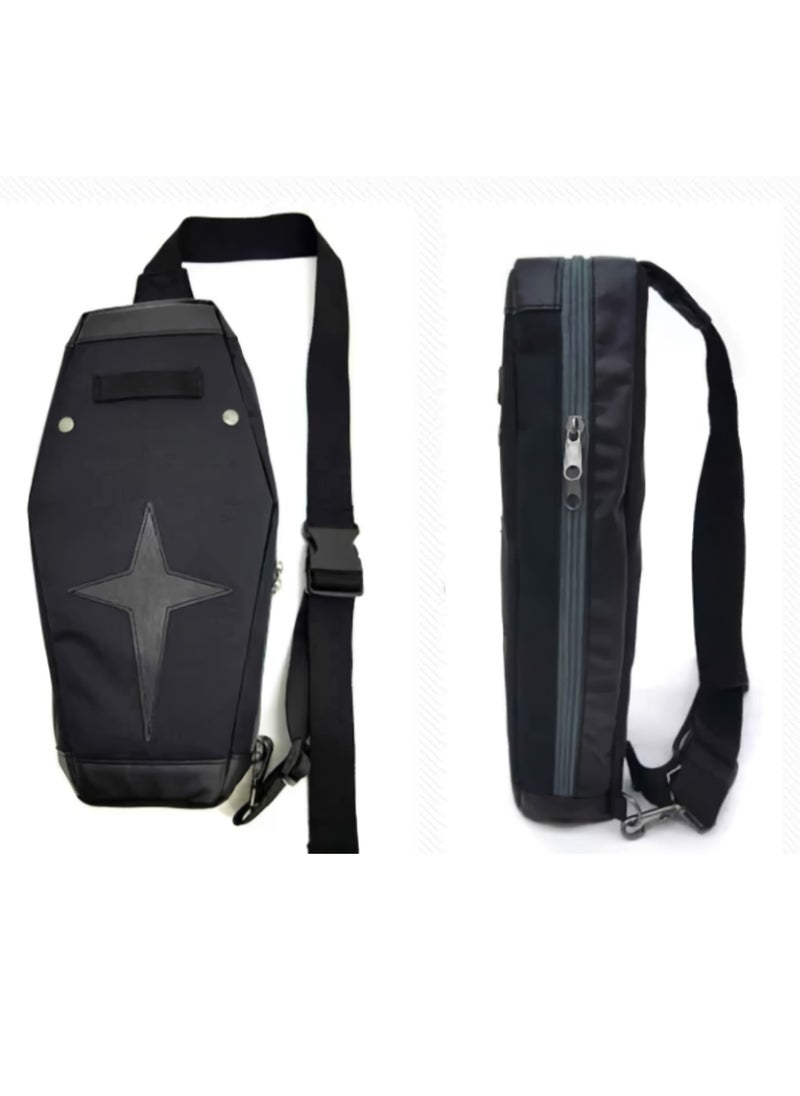 Shield Backpack, Multi Purpose Cosplay Backpack, Lightweight And Durable Shoulder Bag, Large Capacity Stylish Casual Bag For Students, Youth, Men, Women, (1pc, Black)