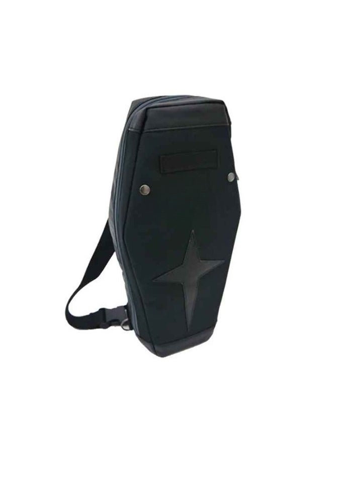 Shield Backpack, Multi Purpose Cosplay Backpack, Lightweight And Durable Shoulder Bag, Large Capacity Stylish Casual Bag For Students, Youth, Men, Women, (1pc, Black)