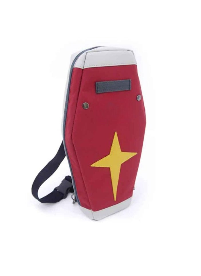 Shield Backpack, Multi Purpose Cosplay Backpack, Lightweight And Durable Shoulder Bag, Large Capacity Stylish Casual Bag For Students, Youth, Men, Women, (1pc, Red)