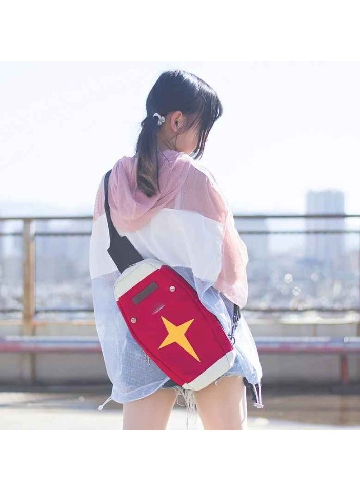 Shield Backpack, Multi Purpose Cosplay Backpack, Lightweight And Durable Shoulder Bag, Large Capacity Stylish Casual Bag For Students, Youth, Men, Women, (1pc, Red)