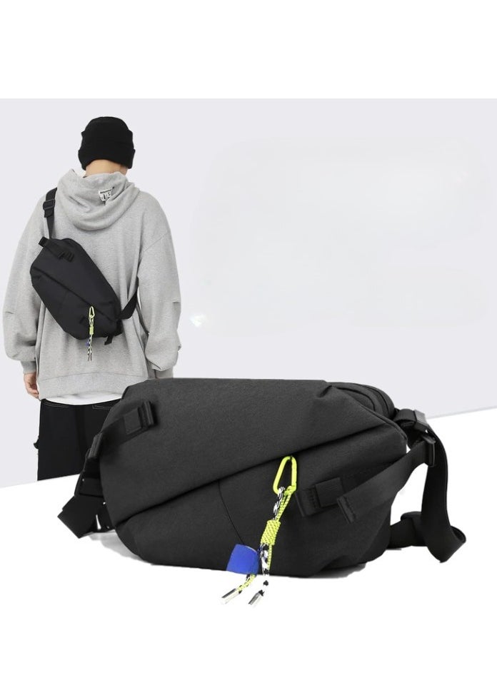Mens Body Bag, High Quality Nylon Panelled Waist Packs, Lightweight And Durable Sports Shoulder Bag, Large Capacity Waterproof Waist Pouch For Outdoor Travel, (1pc, Black)