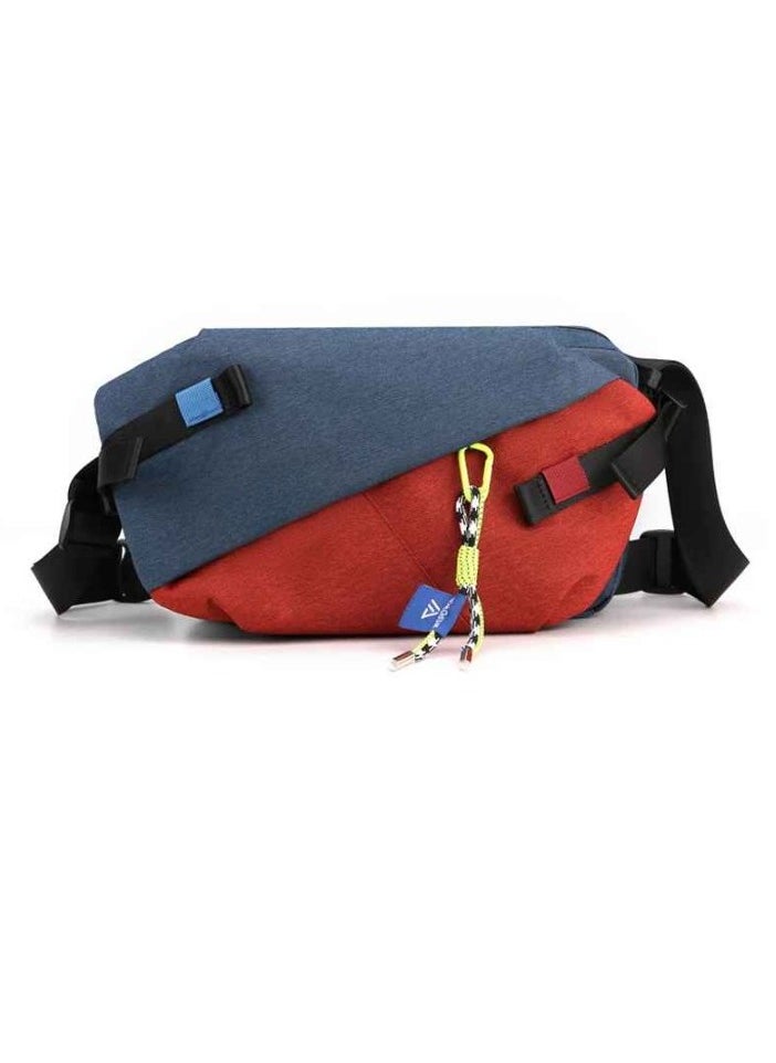 Mens Body Bag, High Quality Nylon Panelled Waist Packs, Lightweight And Durable Sports Shoulder Bag, Large Capacity Waterproof Waist Pouch For Outdoor Travel, (1pc, Red And Blue)