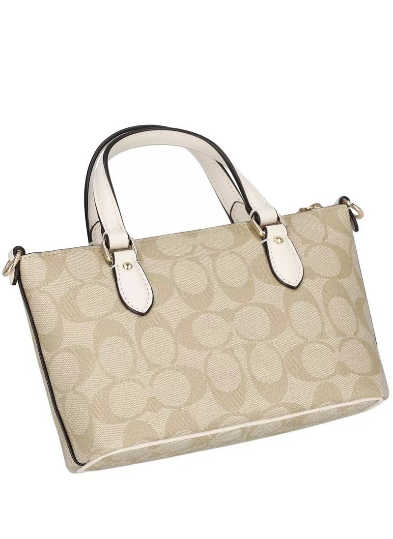 Coach Gallery Mini Leather Double C Flower Zipper Insert Bag Crossbody Bag Shoulder Bag