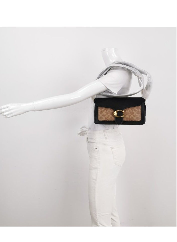 Coach Tabby26 Cowhide Hemp Splice Leather C-shaped Buckle Crossbody Bag Shoulder Bag