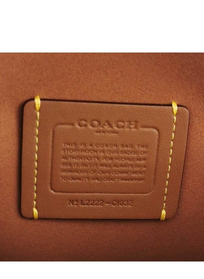 Coach Tabby26 Cowhide Hemp Splice Leather C-shaped Buckle Crossbody Bag Shoulder Bag