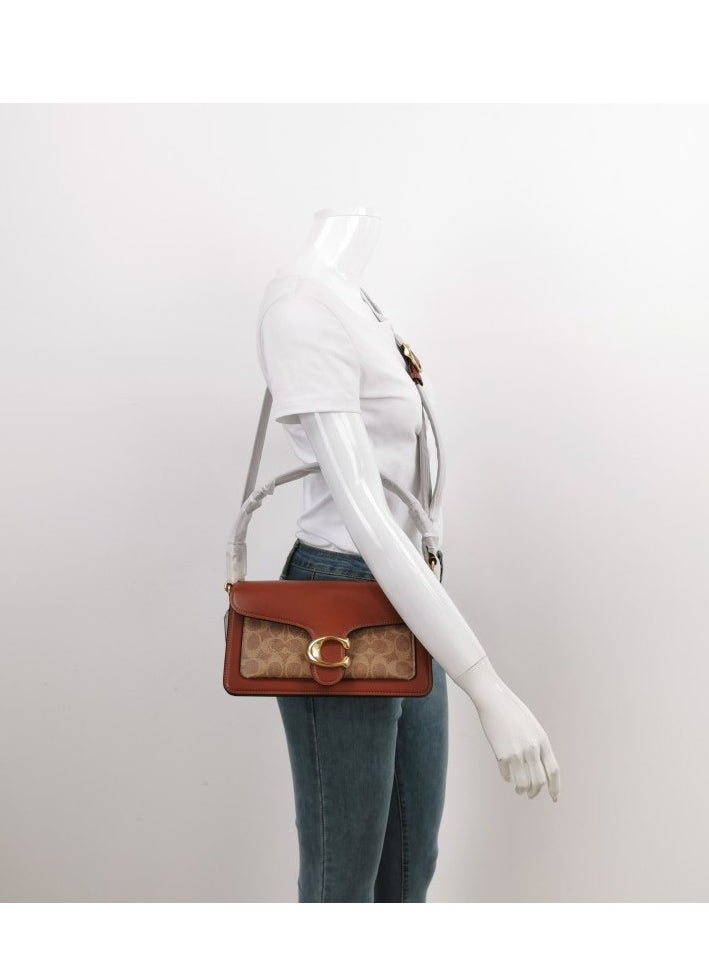 Coach Tabby26 Cowhide Hemp Splice Leather C-shaped Buckle Crossbody Bag Shoulder Bag