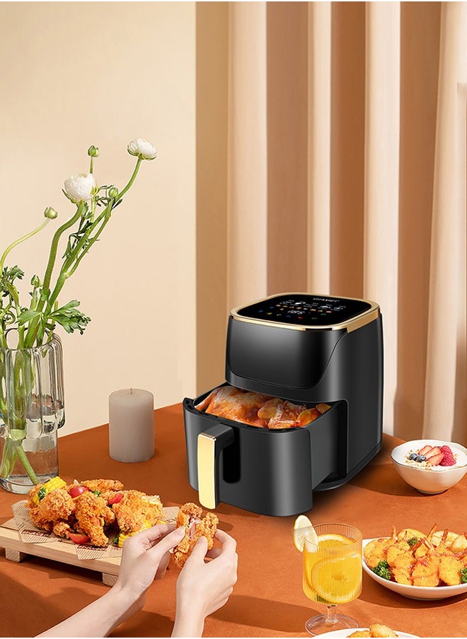 Digital Air Fryer Large Size With One-touch Panel, 360° Turbo Airflow Tech, Nonstick Air Fryers Basket,Dishwasher-safe 8L 2000W GA-5002 Black