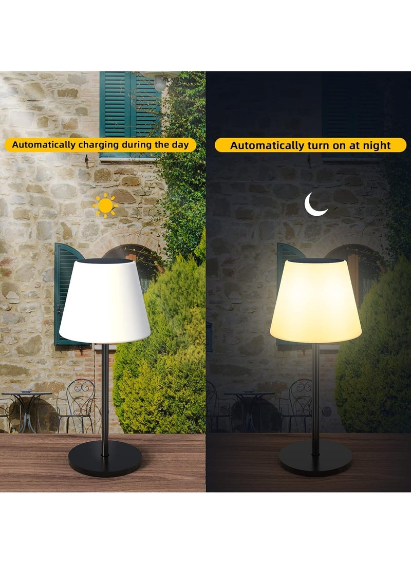 Table Lamp Outdoor Table Lamp with Light Sensor, Dimmable Warm White and RGB LED Table Lamp