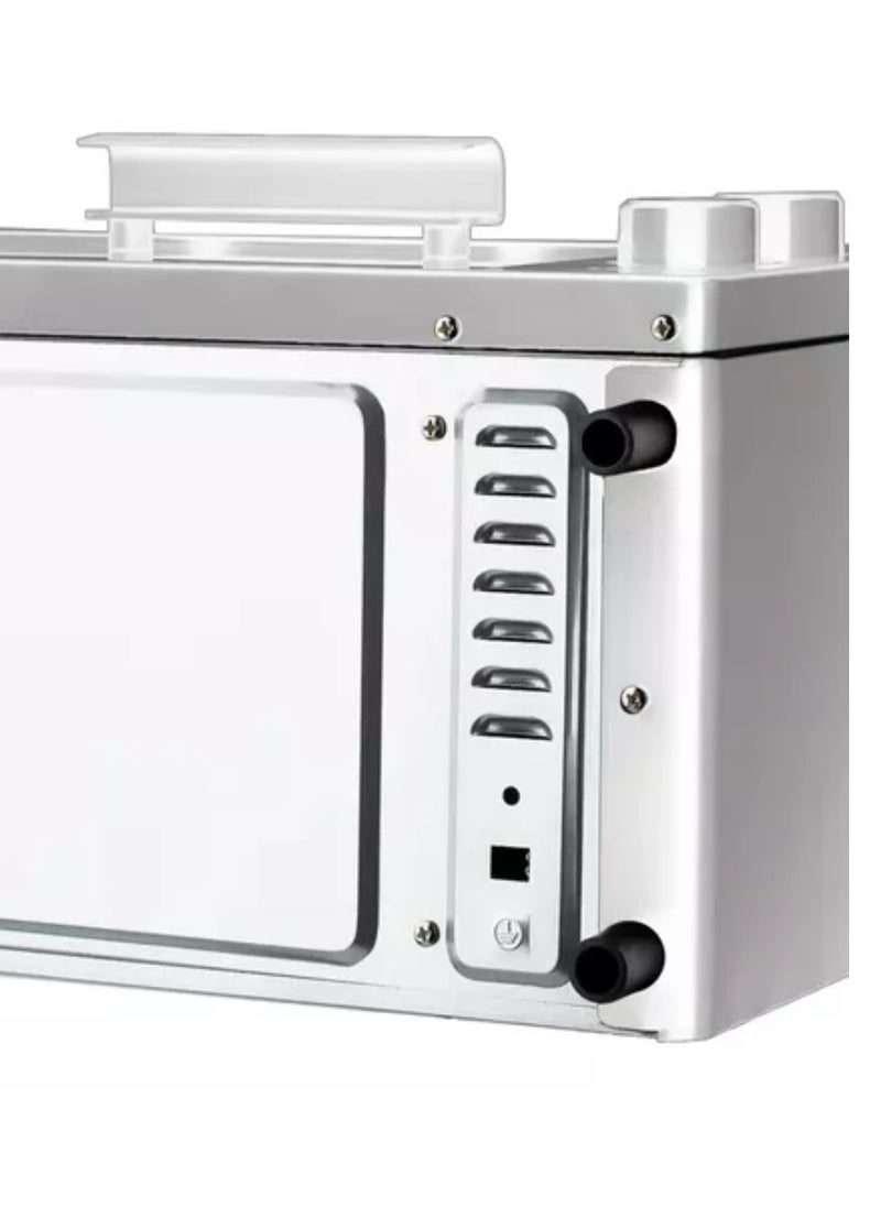 R.5305W 7 Liter Tabletop Oven Food Warmer Over Extra Wide Convection Toaster Oven Pans Free Time, Temperature Control, Heat Evenly, & Visual Glass Door Mini Oven Stainless Steel 2 Operating Modes 600W Microwave Oven