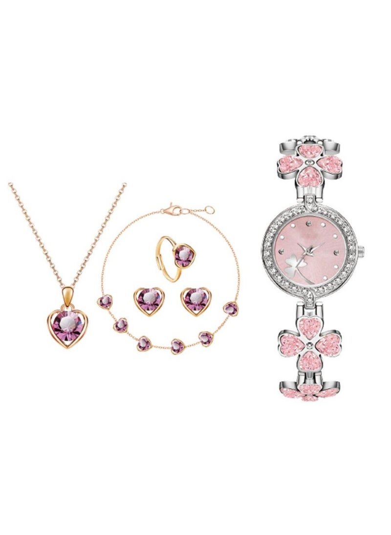 Modio MC 89 Ultra Mini Exclusive Design Two Ladies Watch with Fancy Ornaments Combo Pink