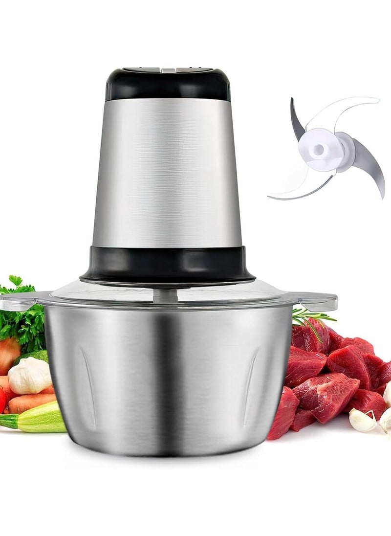 Meat chopper 3L Stainless Steel Electric Meat and Vegetables Grinder Chopper 400W Multi Food Chopper with 2 Speed Levels Food Processors Electric Meat Food Grinder for Meat Vegetables Fruits and Nuts