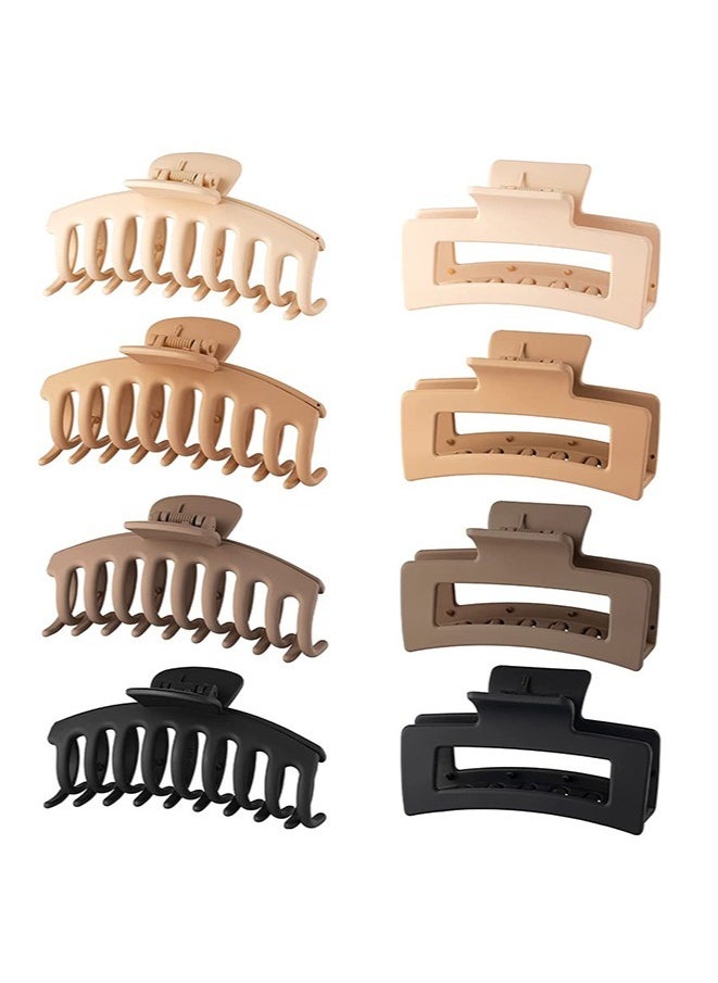 8 Pcs Hair Clips for Women 4.3 Inch Solid Vintage Matte Geometric Hair Claws Keel Clamp u0026 Rectangular Hairpins for Women Thin Thick Curly Hair