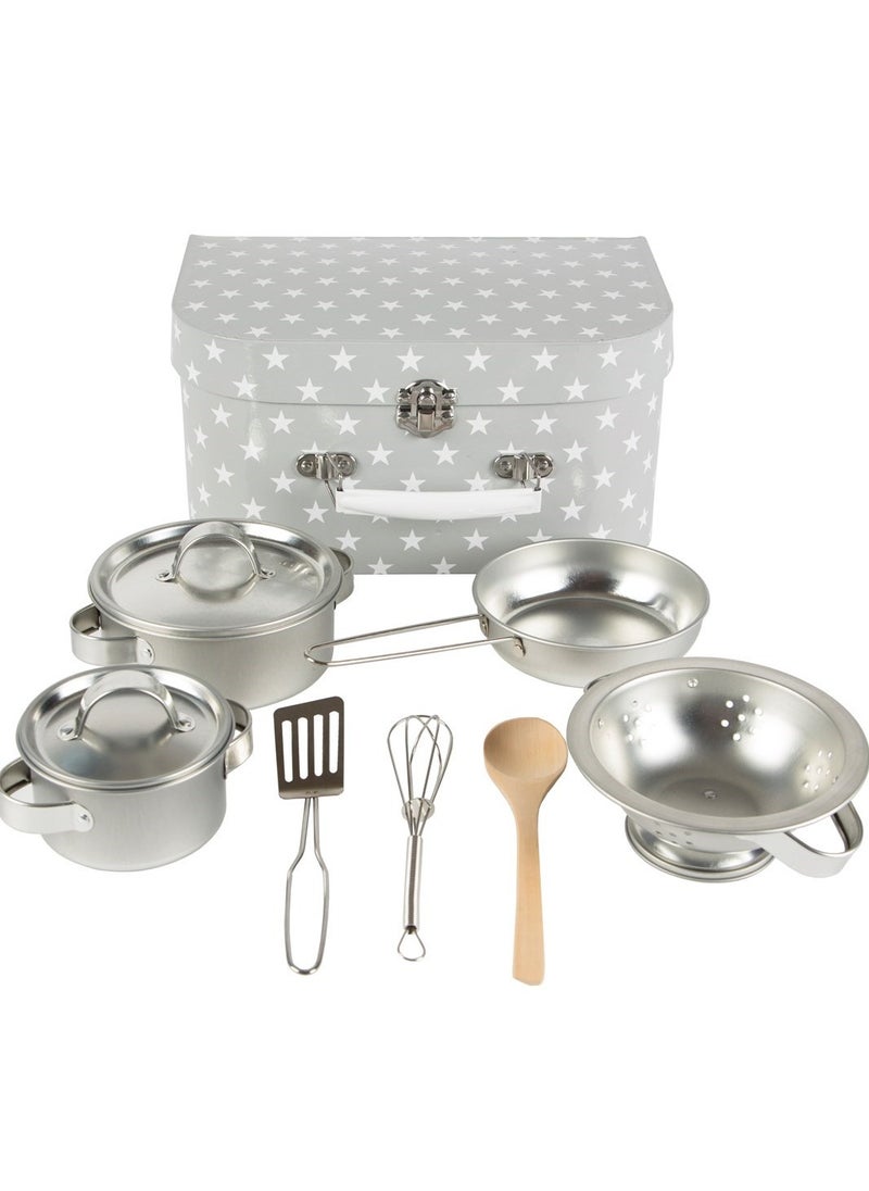 Sass and Belle Grey Stars Play Cooking Set - Adorable Toy Cooking Set for Kids