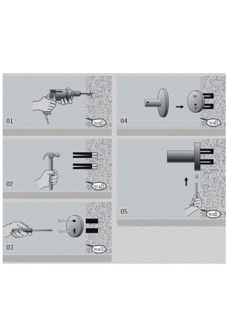 Wall-Mounted Toothbrush Holder Frosted Glass Tumbler Bathroom Toothpaste Round Cup Set