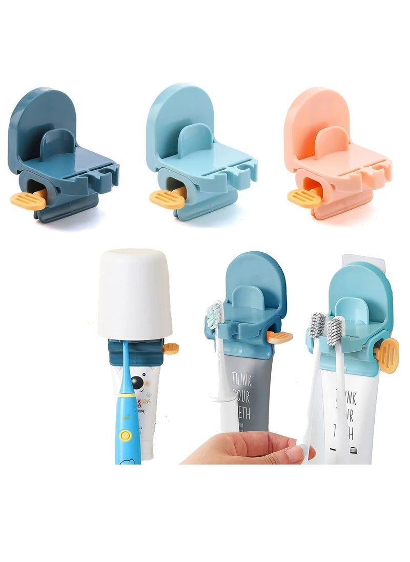 Toothbrush Holder Set Toothpaste Dispenser Squeezer for Family Washroom