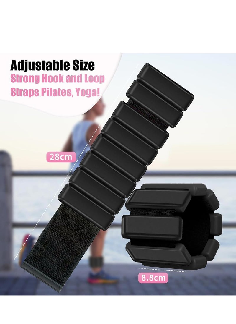 Pilates Wrist & Ankle Weights for Women, Wearable Strong Arm & Leg Weights Set of 2(1Lbs Each), Adjustable Ankle Weights for Walking, Yoga, Dance, Barre,Gym