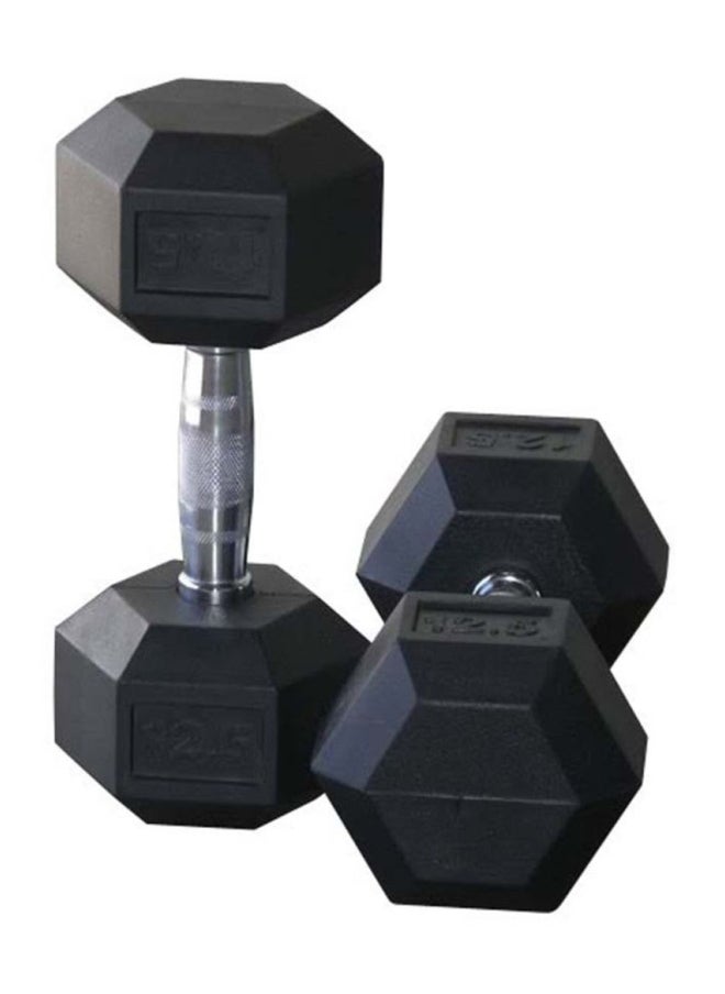 Hex Rubber Dumbbell -45 Kg-Pair