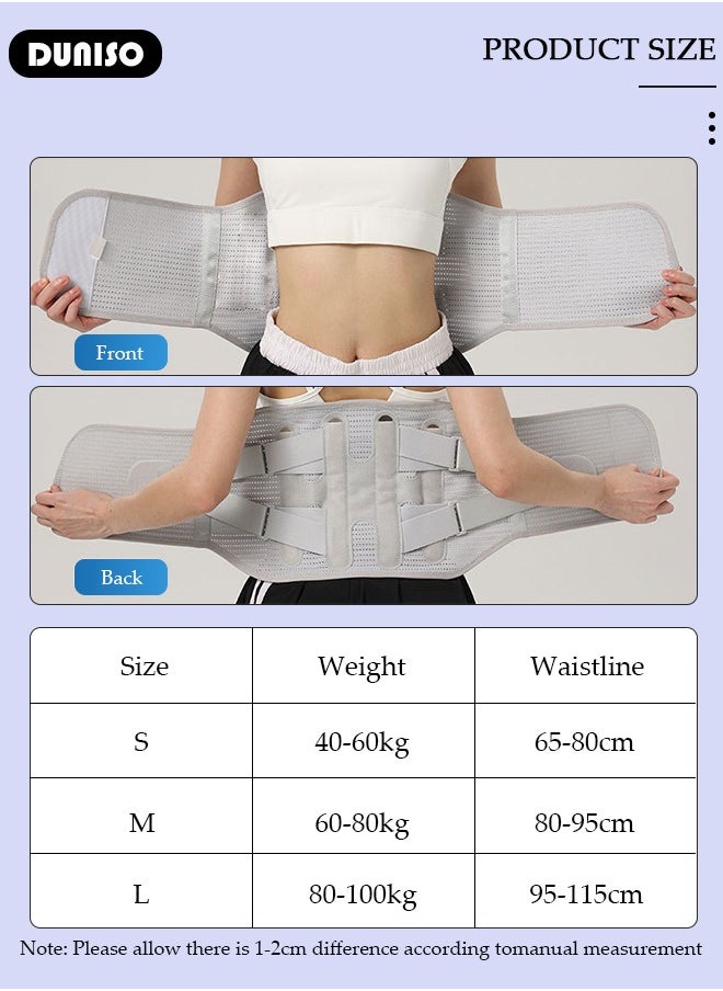 Waist Support Belt for Lower Back Pain Relief Sciatica, Scoliosis, Herniated Disc, Breathable Back Support Belt for Women Men,Flexible Breathable Support Belt Back Braces,Adjustable Lumbar Support Brace Body Shape Waist Trainer