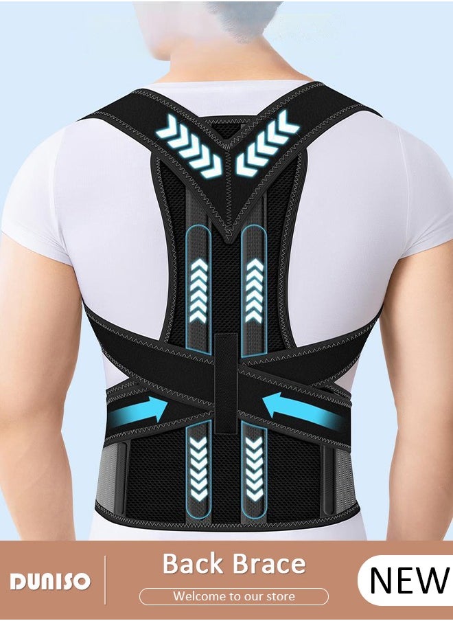 Back Brace Posture Corrector for Women and Men,Adjustable Back Straightener Posture Corrector, Breathable and Easy to Wear Back Brace, Relieve Back Pain, Neck Pain, Shoulder Pain, Lower Back Pain