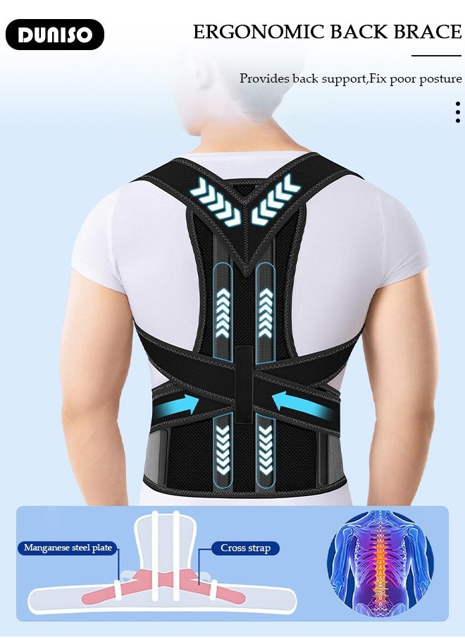 Back Brace Posture Corrector for Women and Men,Adjustable Back Straightener Posture Corrector, Breathable and Easy to Wear Back Brace, Relieve Back Pain, Neck Pain, Shoulder Pain, Lower Back Pain