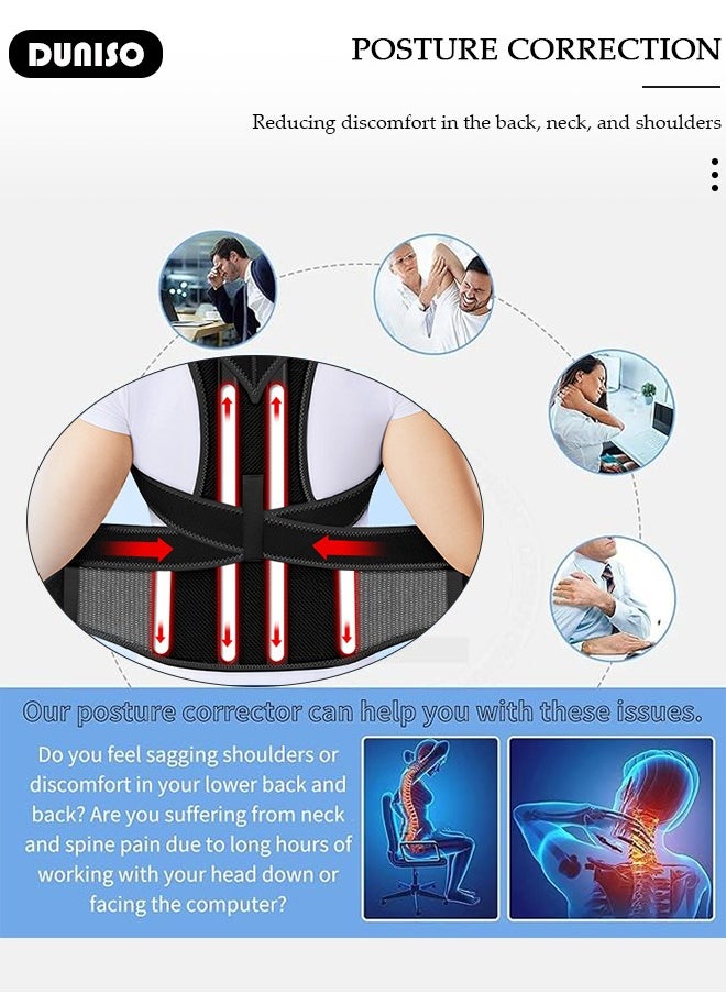 Back Brace Posture Corrector for Women and Men,Adjustable Back Straightener Posture Corrector, Breathable and Easy to Wear Back Brace, Relieve Back Pain, Neck Pain, Shoulder Pain, Lower Back Pain