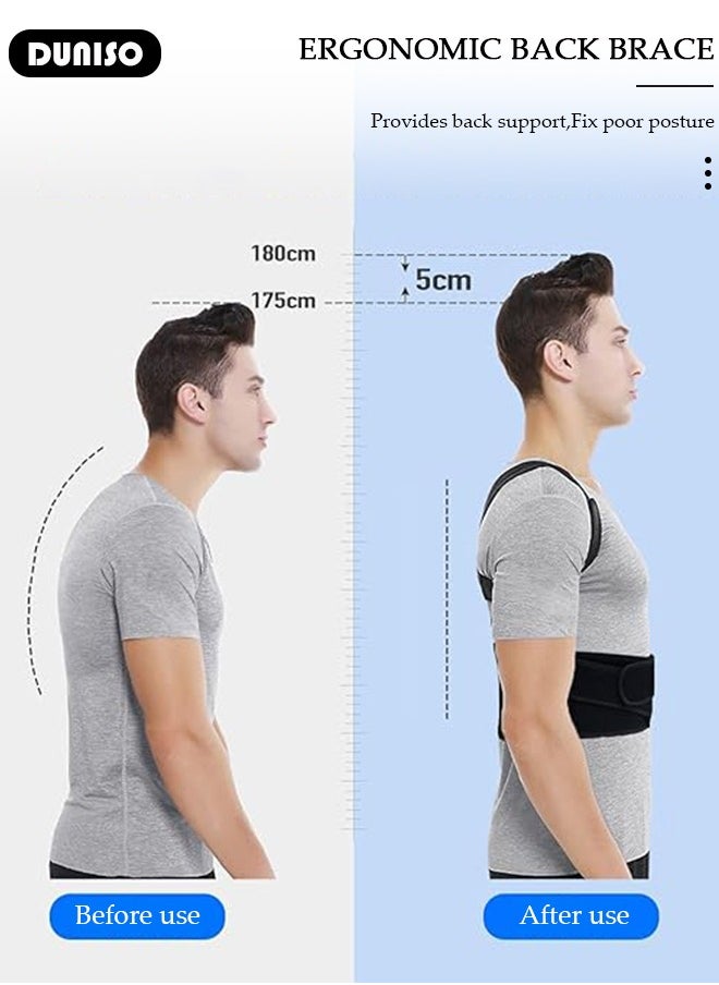 Back Brace Posture Corrector for Women and Men,Adjustable Back Straightener Posture Corrector, Breathable and Easy to Wear Back Brace, Relieve Back Pain, Neck Pain, Shoulder Pain, Lower Back Pain