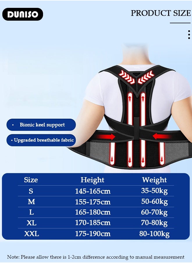 Back Brace Posture Corrector for Women and Men,Adjustable Back Straightener Posture Corrector, Breathable and Easy to Wear Back Brace, Relieve Back Pain, Neck Pain, Shoulder Pain, Lower Back Pain