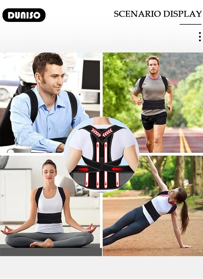 Back Brace Posture Corrector for Women and Men,Adjustable Back Straightener Posture Corrector, Breathable and Easy to Wear Back Brace, Relieve Back Pain, Neck Pain, Shoulder Pain, Lower Back Pain