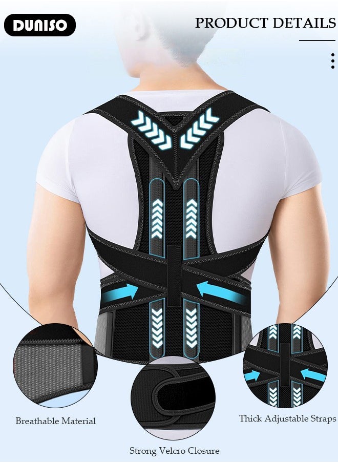 Back Brace Posture Corrector for Women and Men,Adjustable Back Straightener Posture Corrector, Breathable and Easy to Wear Back Brace, Relieve Back Pain, Neck Pain, Shoulder Pain, Lower Back Pain