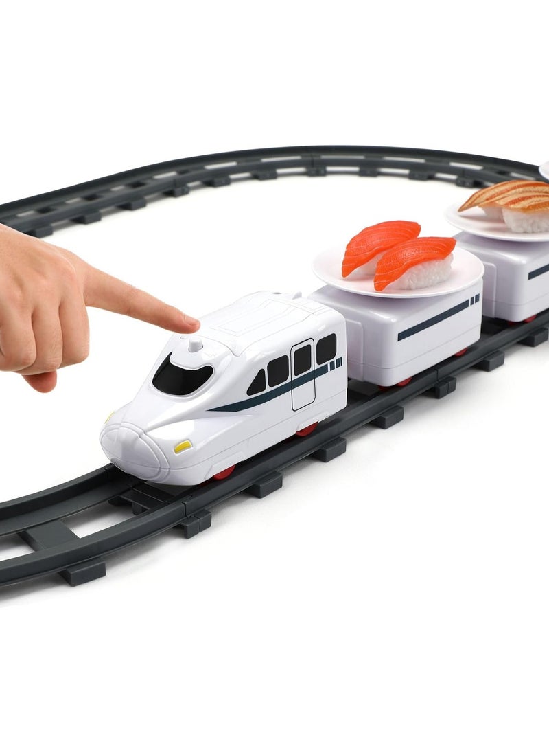 Sushi Train Toys - Child Day Rotating Sushi Bar Train Goes Around Train Toys Japanese Sashimi Plates Sushi Serving Tray for Child Days of Week DIY Sushi Making Supplies