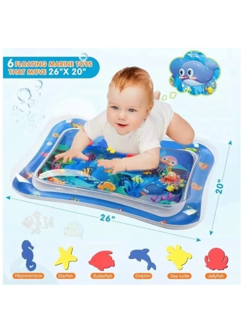 Inflatable Tummy Time Premium Water Mat for Infants & Toddlers - Fun Play Activity Center for Baby Growth and Sensory Stimulation - Leakproof, Durable, and Safe Baby Playmat