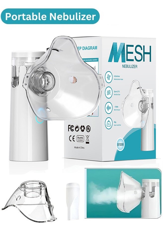 Portable Nebulizer Mesh Inshaler Mini Nebulizer Handheld Atomizer Steam Device for Colds Asthma Respiratory Diseases Suitable for Adult & Childeren