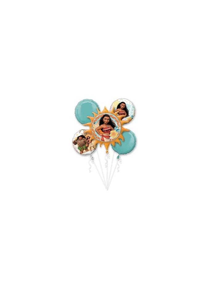 Moana Balloon Bouquet, includes 5 Foil Balloons