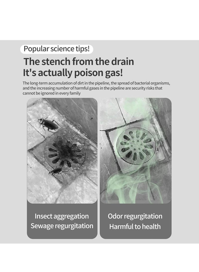 2-Pack Odor-Proof Floor Drain with Removable Strainer, Hair Catcher for Drains ≥1.3
