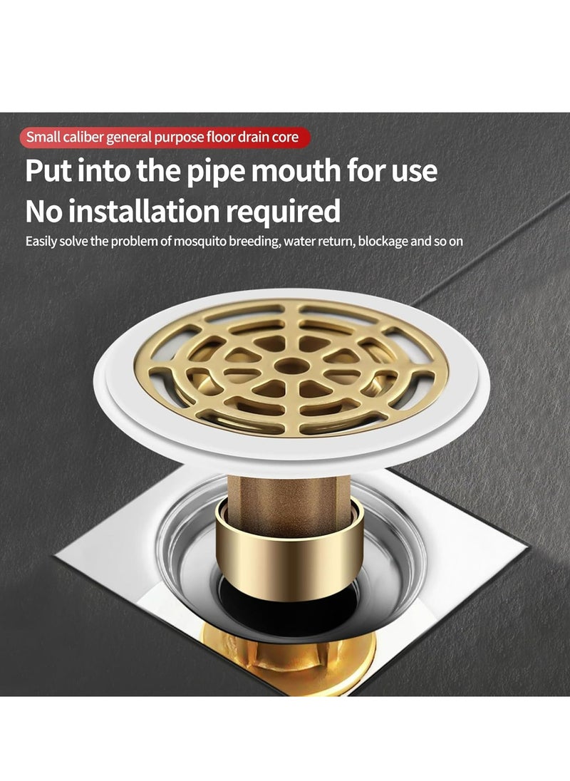 2-Pack Odor-Proof Floor Drain with Removable Strainer, Hair Catcher for Drains ≥1.3