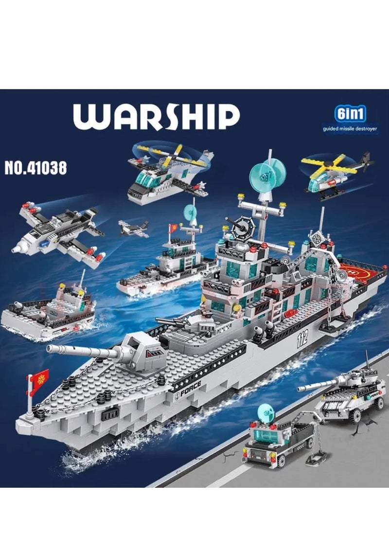 CHU DAI Building Blocks Destroyer Cruiser Special Police Aircraft Carrier Boys Educational Fun Building Block Toys Holiday Birthday Gift (1016 Pieces)