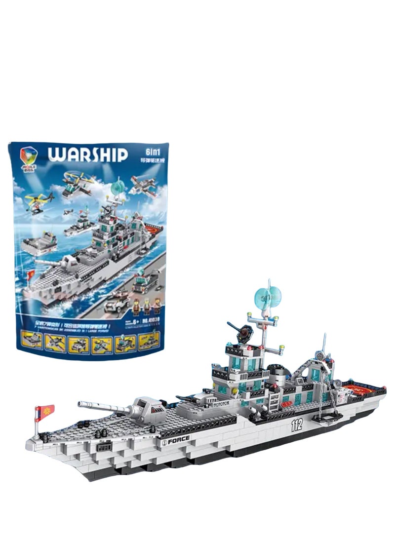 CHU DAI Building Blocks Destroyer Cruiser Special Police Aircraft Carrier Boys Educational Fun Building Block Toys Holiday Birthday Gift (1016 Pieces)