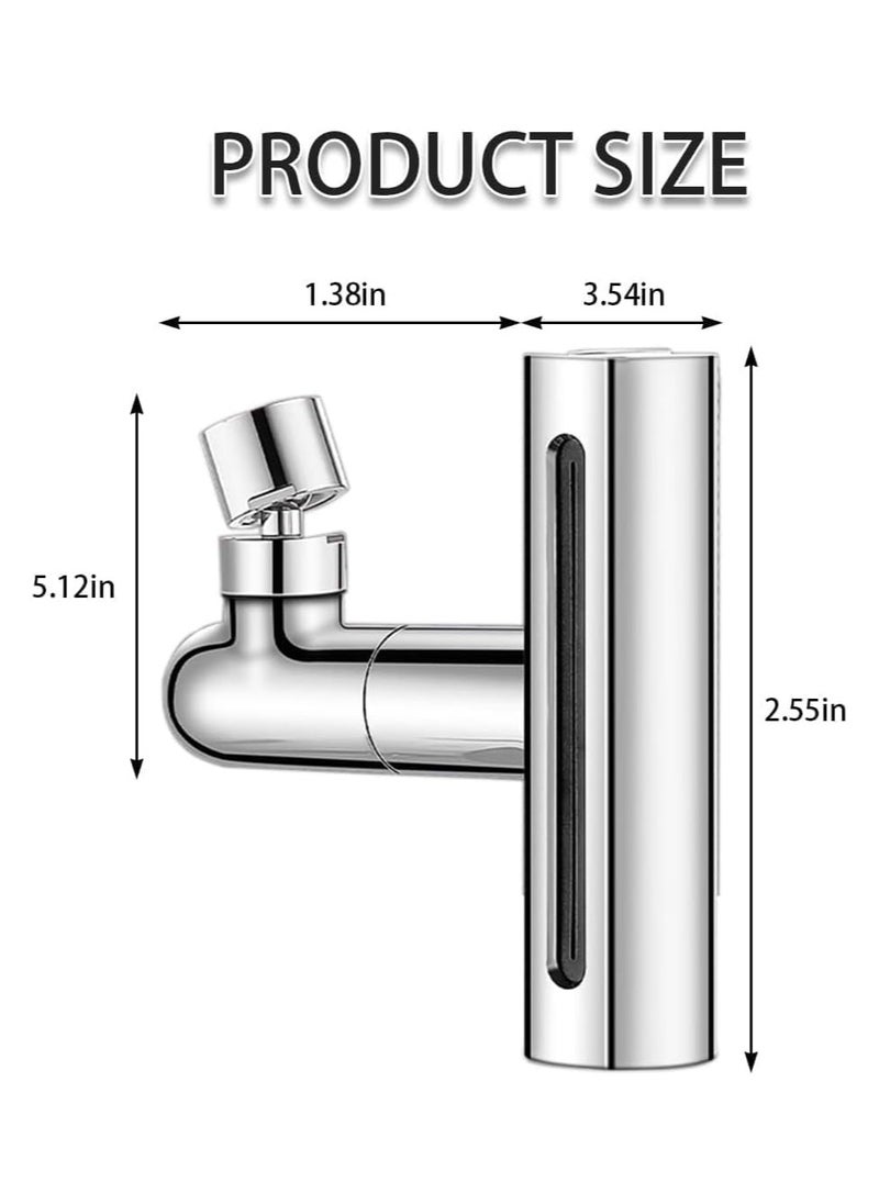 Faucet Extender 4 in 1 Waterfall Kitchen Faucet, 360° Swivel Faucet Sprayer Attachment for Kitchen Sink, Splash-Proof Kitchen Faucet Head Replacement, Water Saving Faucet Aerator
