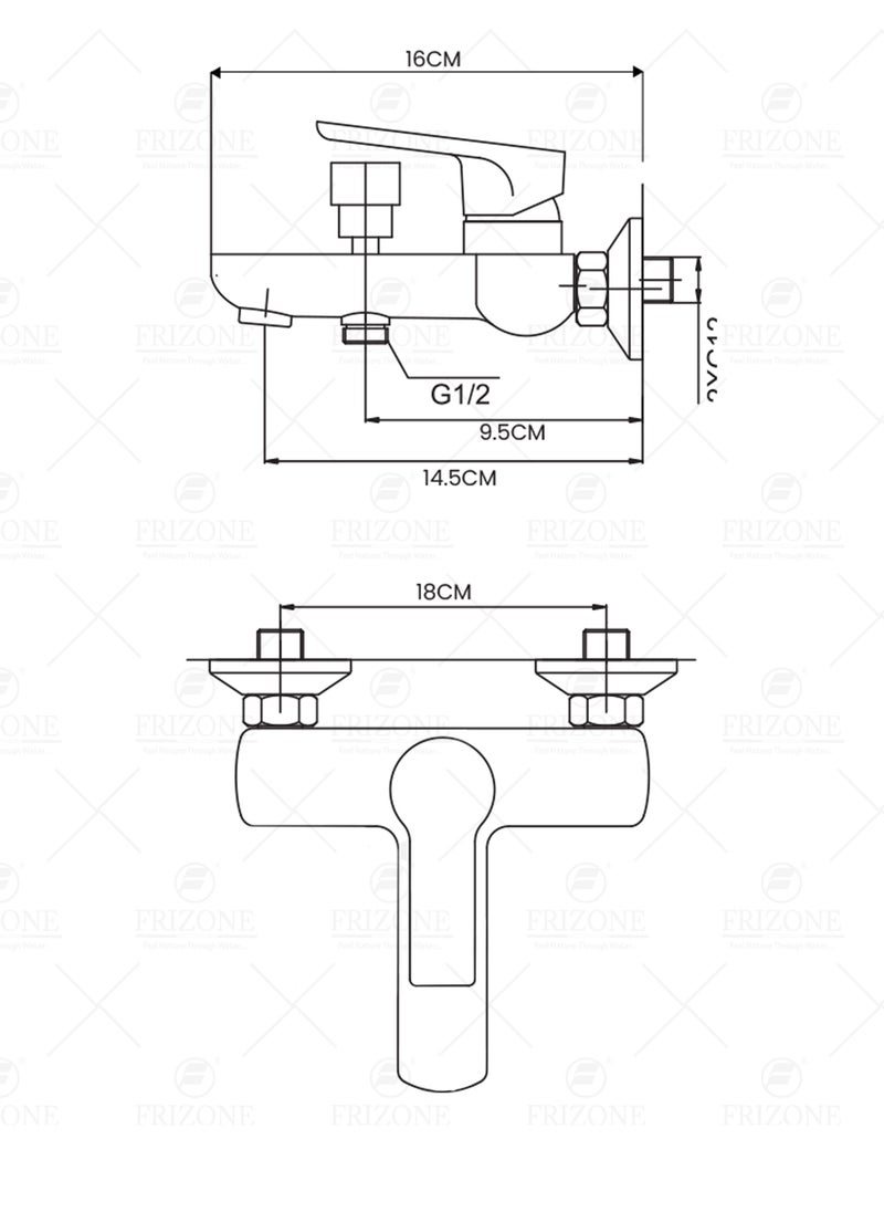 FRIZONE shower mixer anti rust/corrossion. multi layer coating, scratchles, FL02